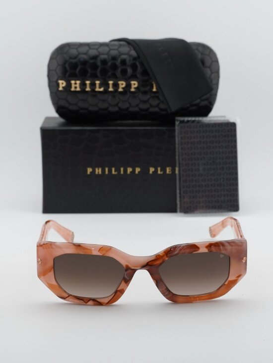 Philipp Plein SPP066M 06Z8 Geometric Sunglasses – Opaline Pink / Grey main image 9